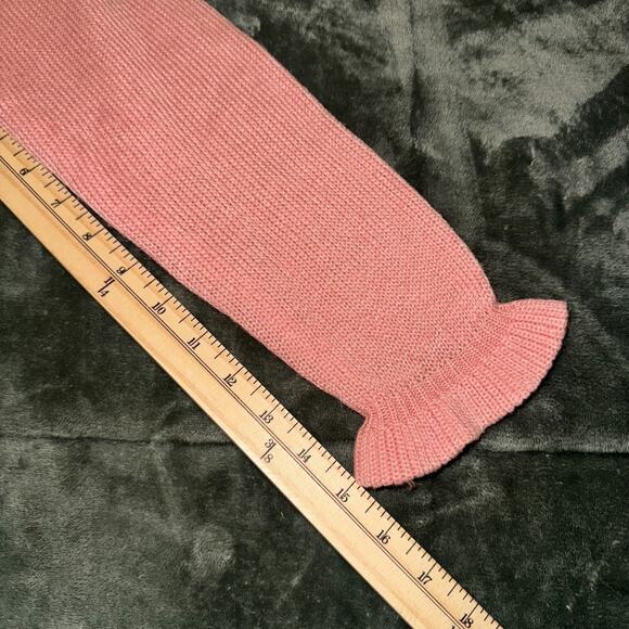 VTG Berries Sweater Women's Large Pink Floral Embroidered Acrylic Peplum Hem - Picture 8 of 10